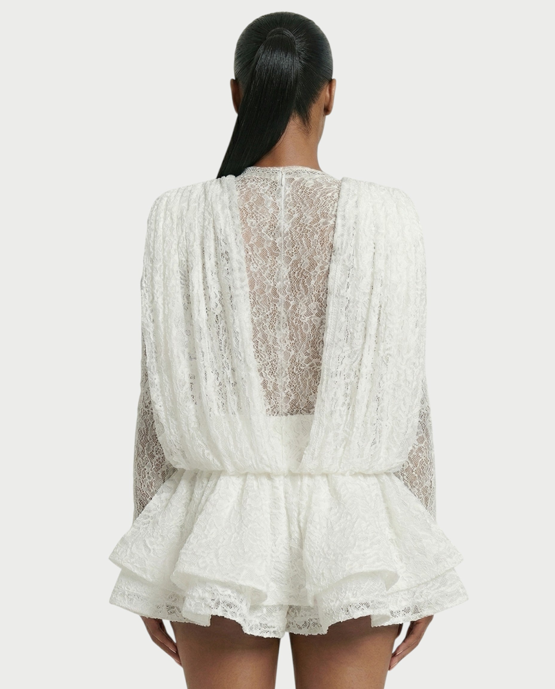 SORYA Lace Long Sleeve Mini Dress