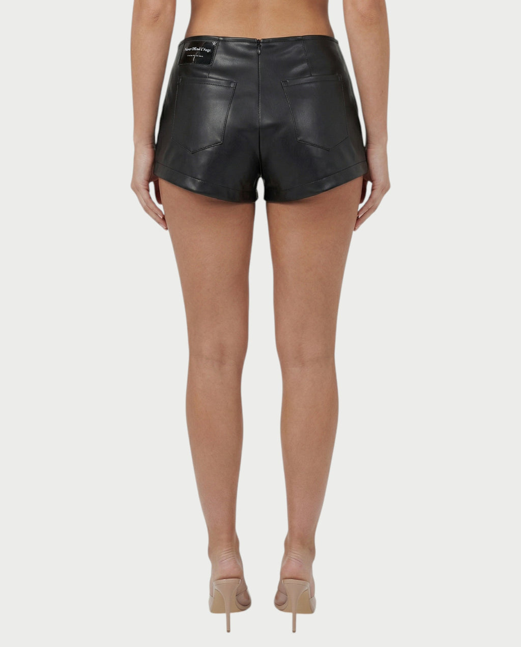 MAIRA High-Waisted Faux Leather Wrap Mini Skirt