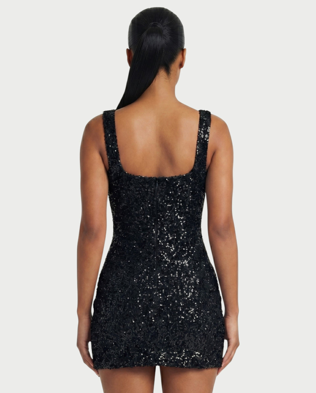 ABELA Sequin Scoop Neck Bodycon Mini Dress