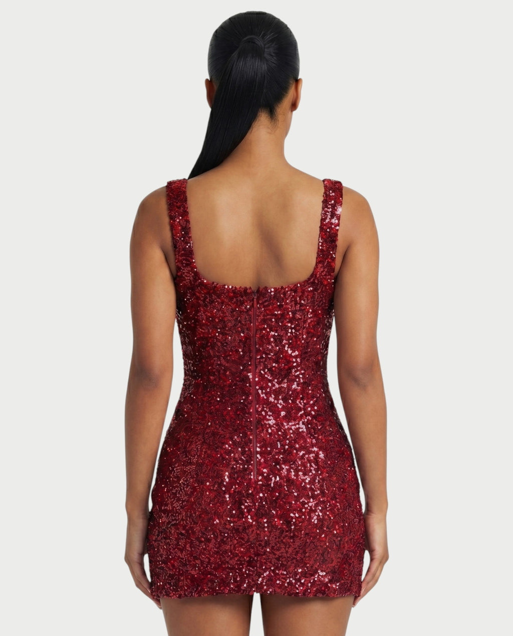 ABELA Sequin Scoop Neck Bodycon Mini Dress