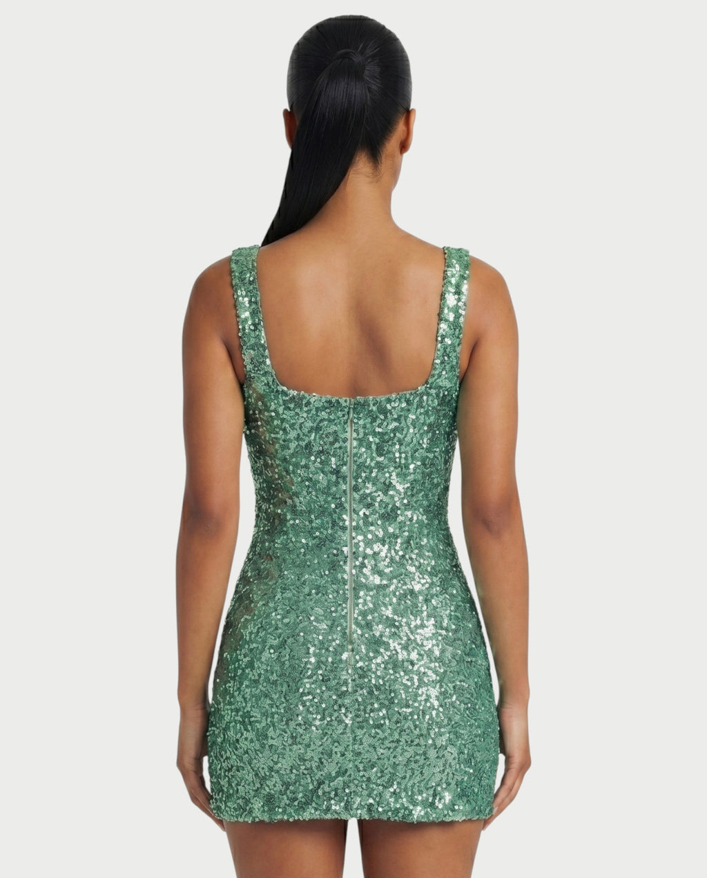 ABELA Sequin Scoop Neck Bodycon Mini Dress