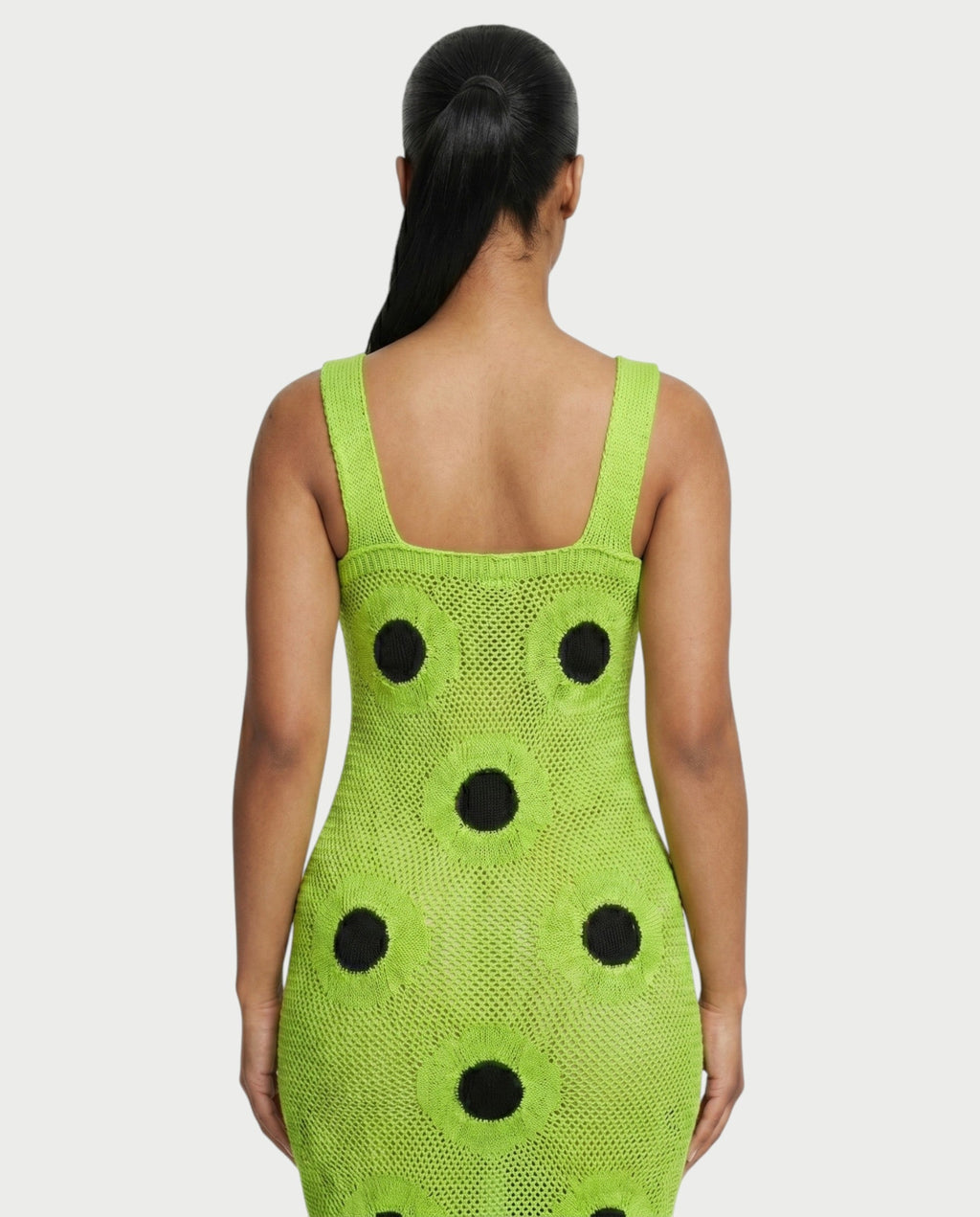 TALEYA Crochet Polka Dot Bodycon Maxi Dress