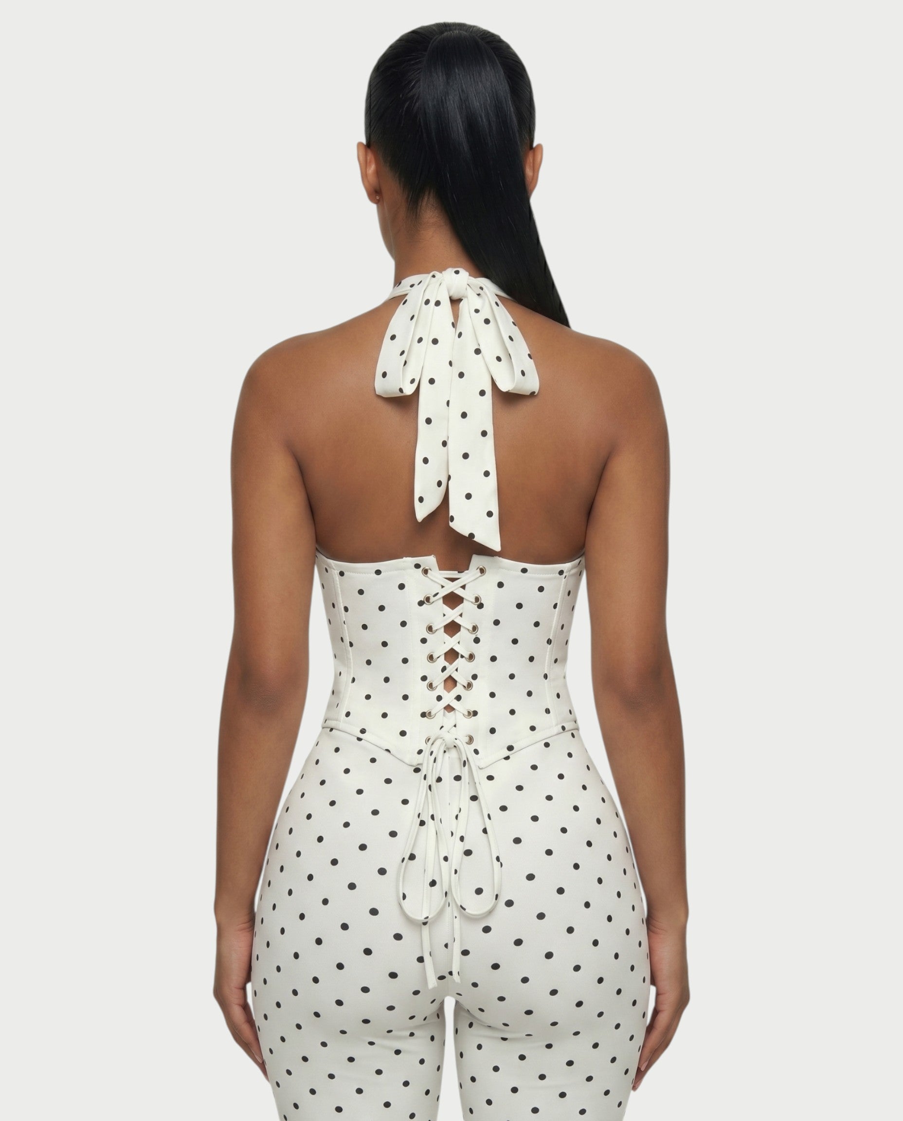 LERANIA Polka Dot Jumpsuit & Corset Set