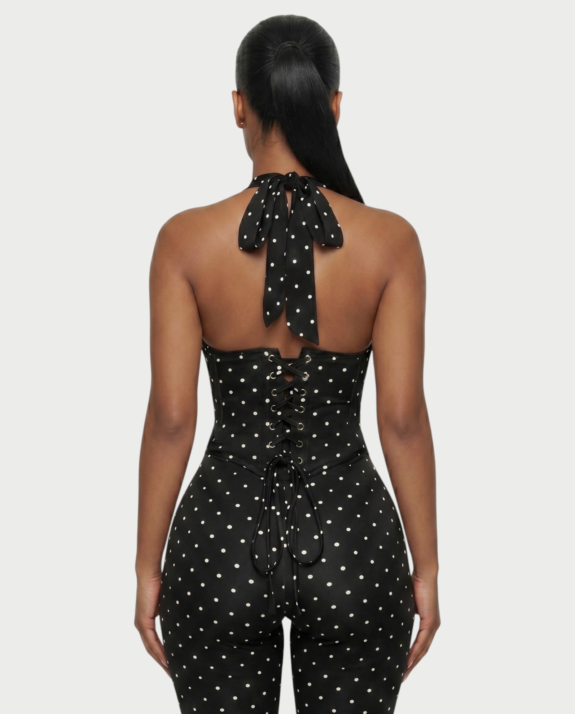 LERANIA Polka Dot Jumpsuit & Corset Set