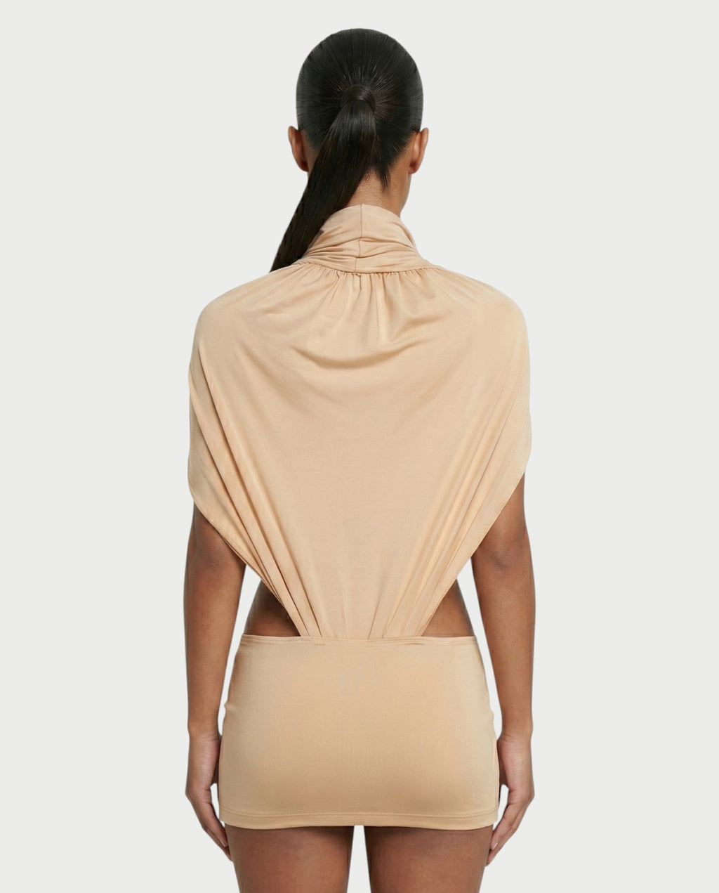 CELIORA High-Neck Bodysuit & Mini Skirt Set