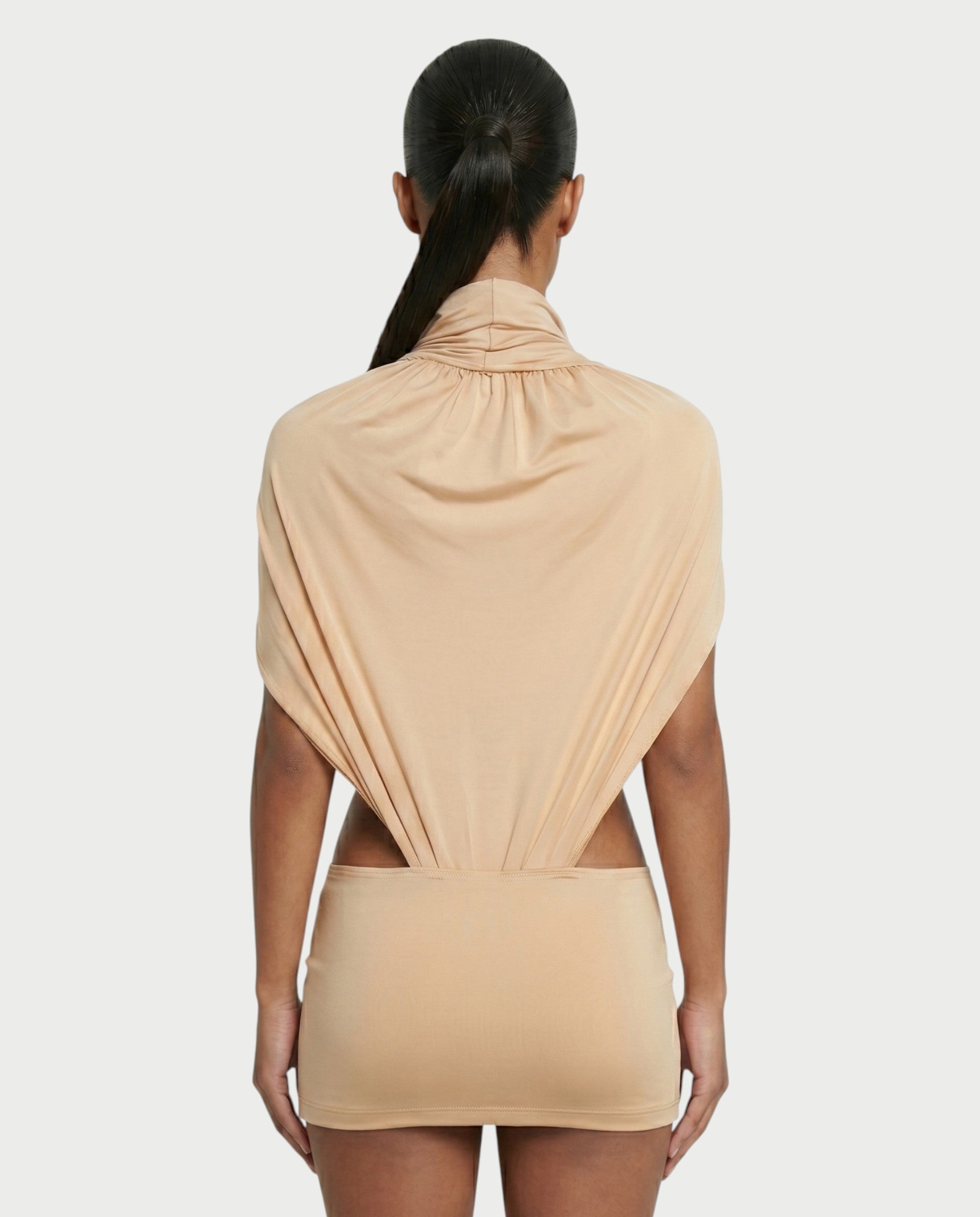 CELIORA High-Neck Bodysuit & Mini Skirt Set