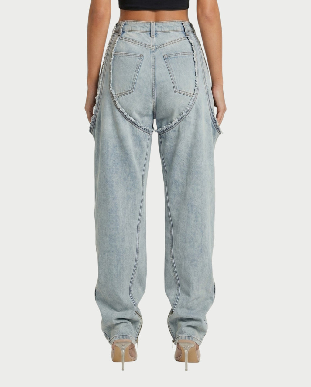 NAMI Distressed Denim Chaps Pants