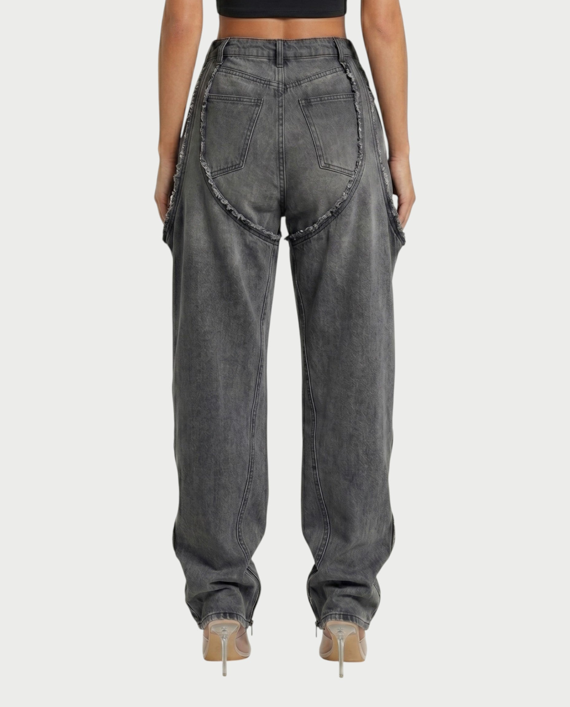 NAMI Distressed Denim Chaps Pants
