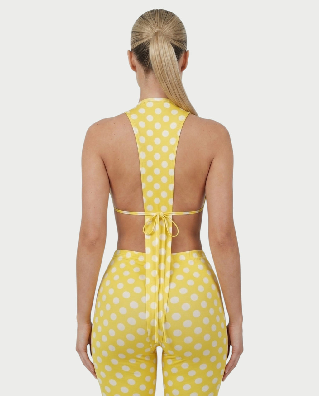 ELYNDRA Open Back Tie-Waist Polka Dot Romper