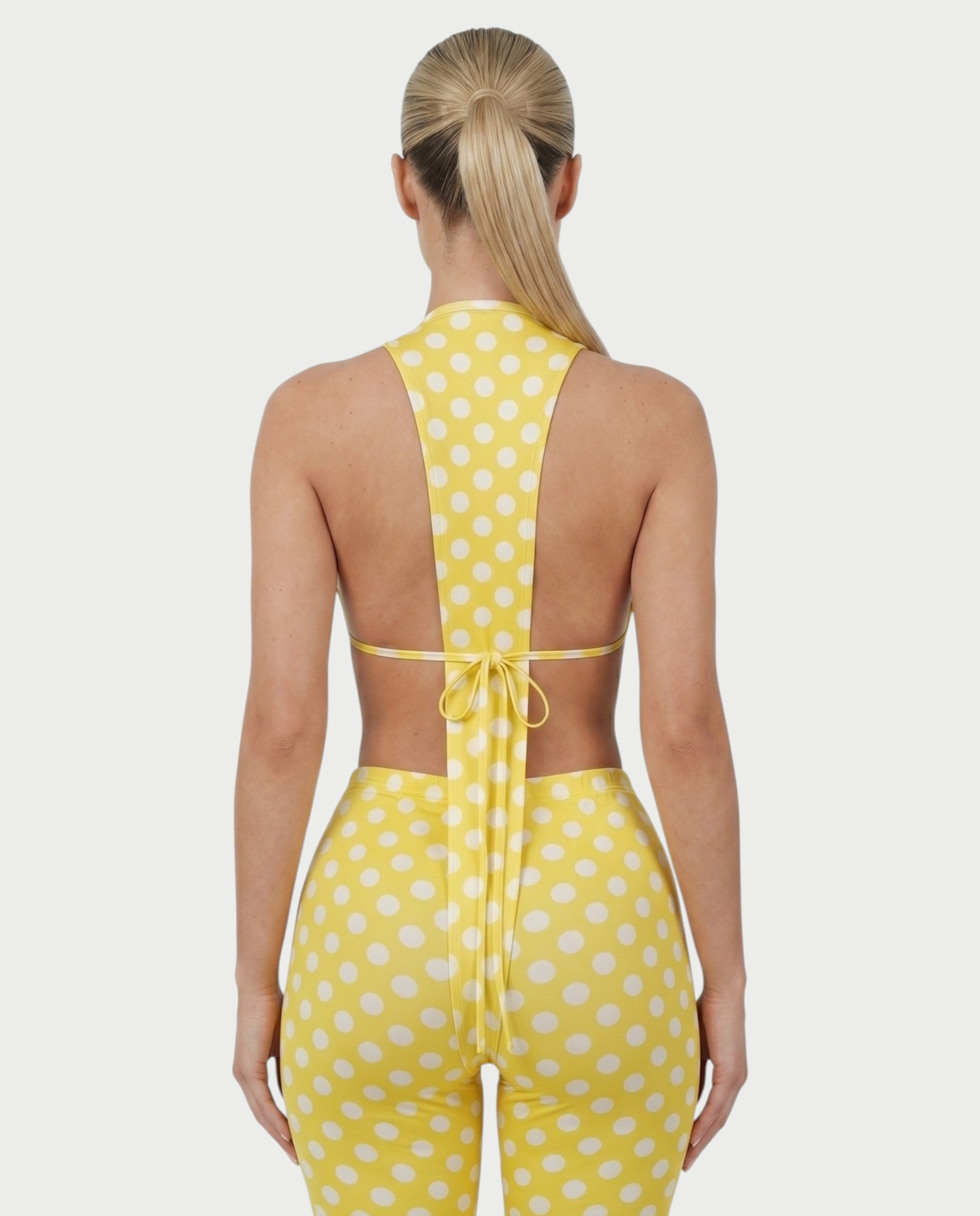 ELYNDRA Open Back Tie-Waist Polka Dot Romper