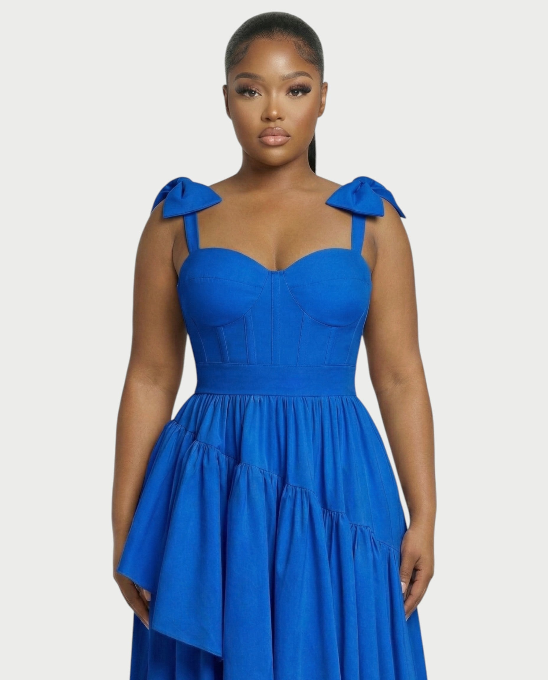 NARIMA Bow Ruffle Maxi Dress