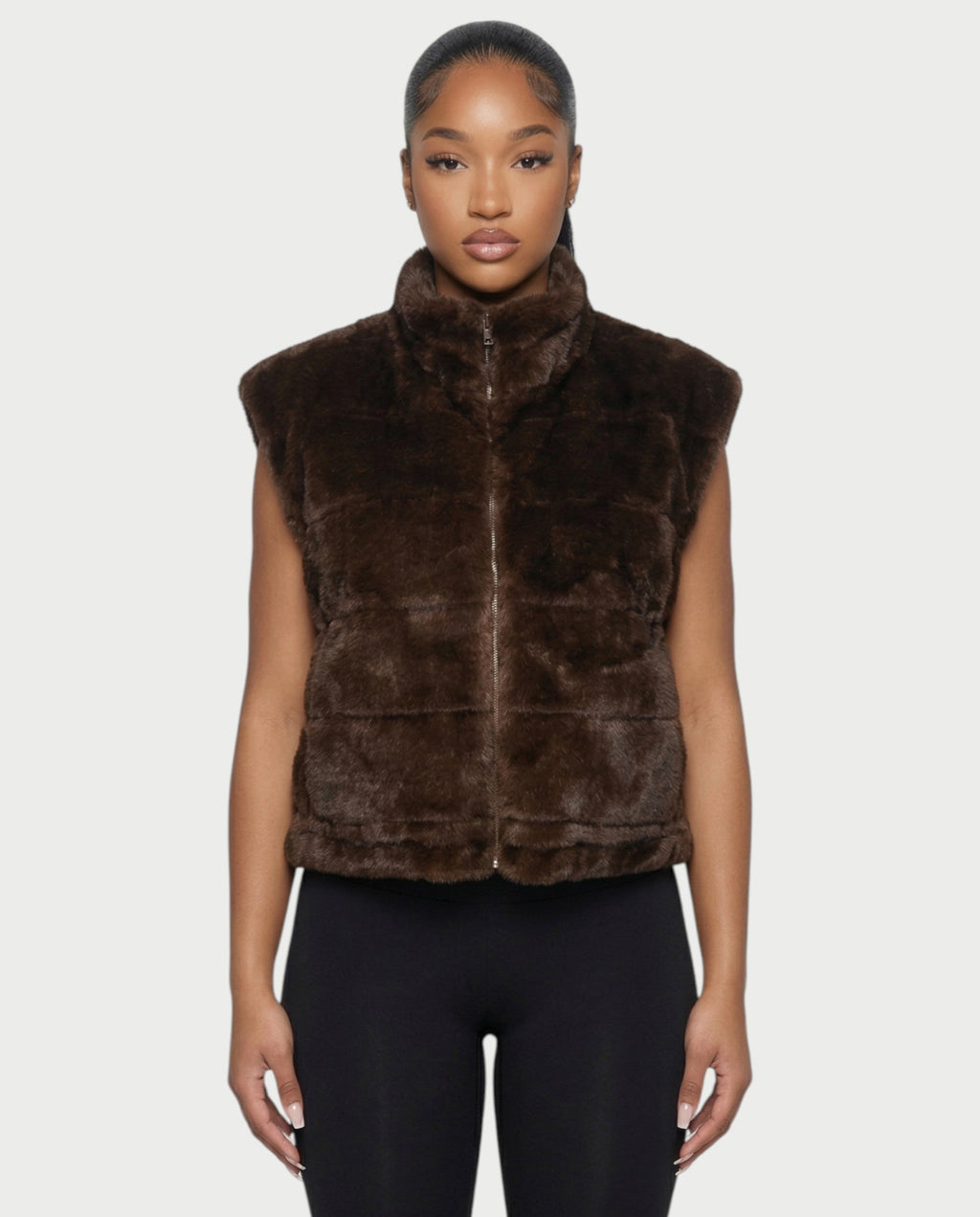 SONEYA Reversible Faux-Fur Puffer Vest