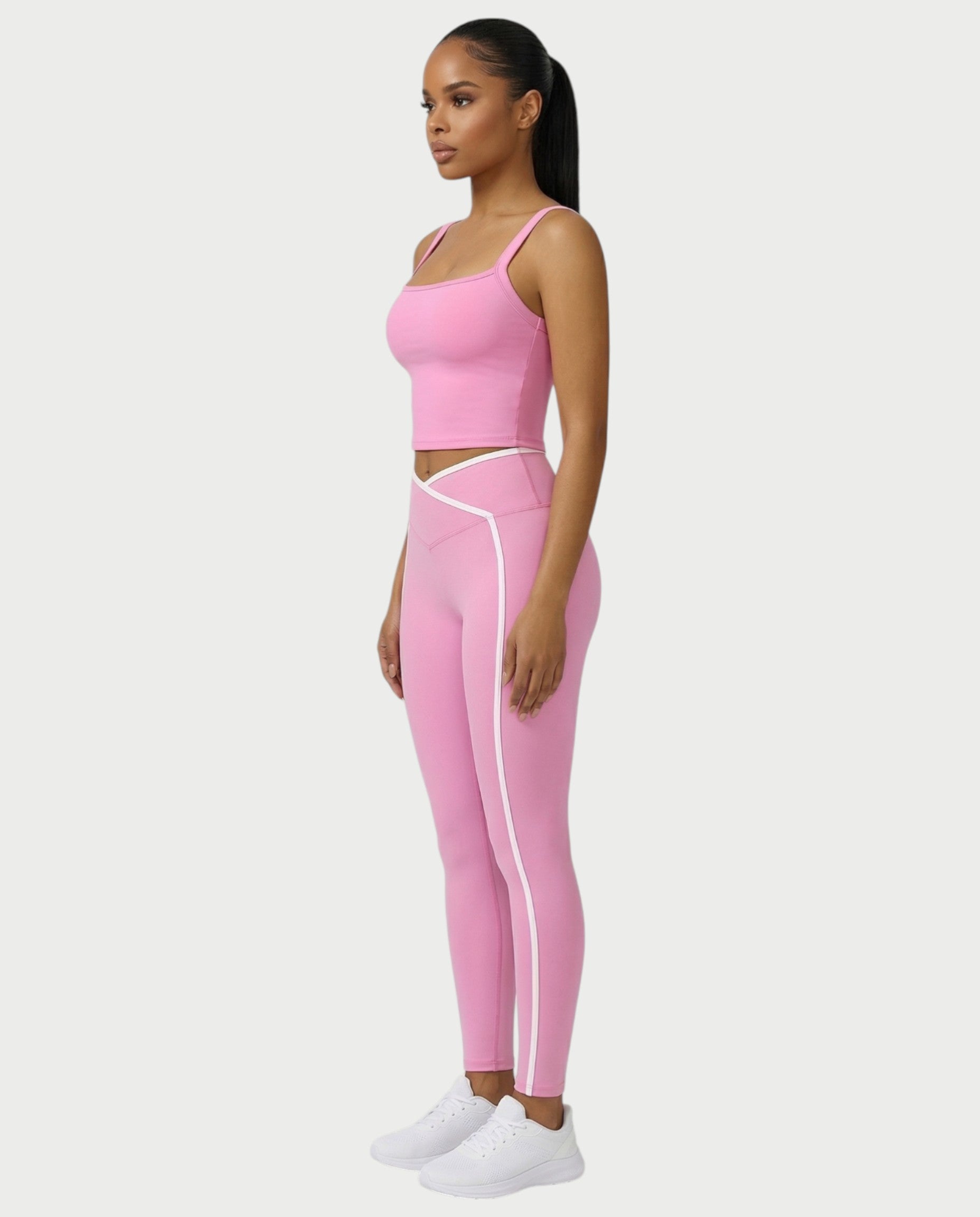 JINYA Padded Square-Neck Active Crop Top