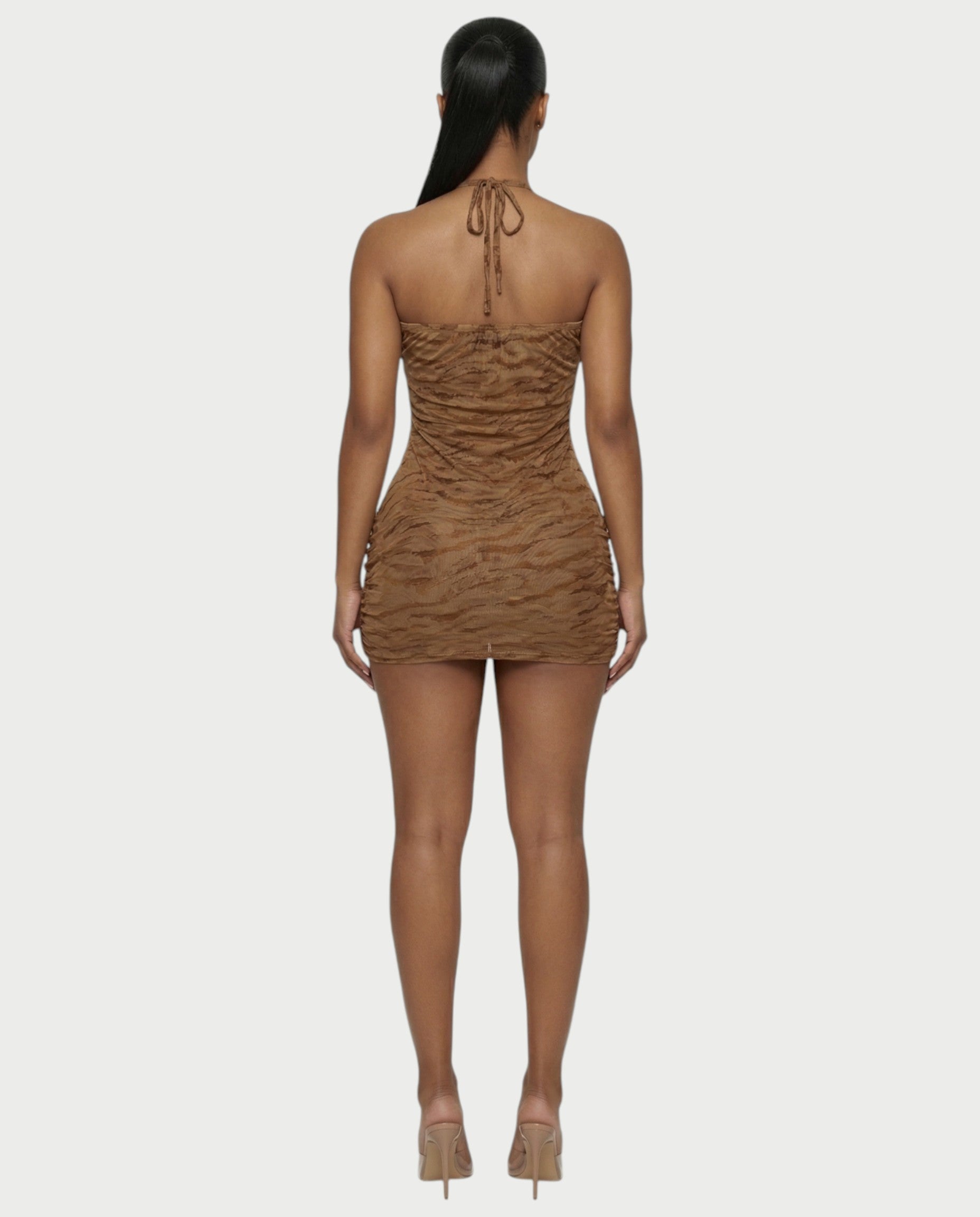 VIVIA Halter Ring Bodycon Mini Dress
