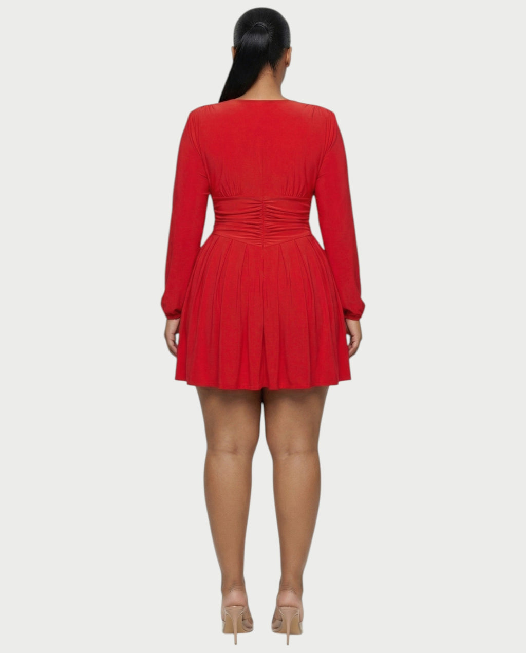 VINNA Waist-cinching Pleated Mini Dress