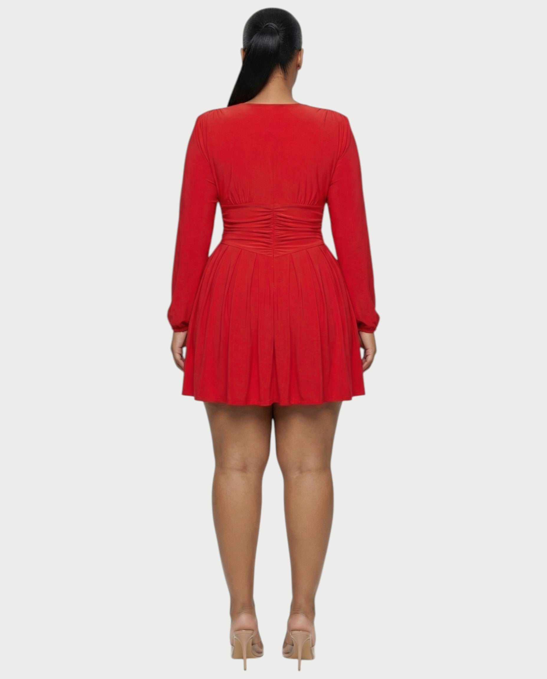 VINNA Waist-cinching Pleated Mini Dress