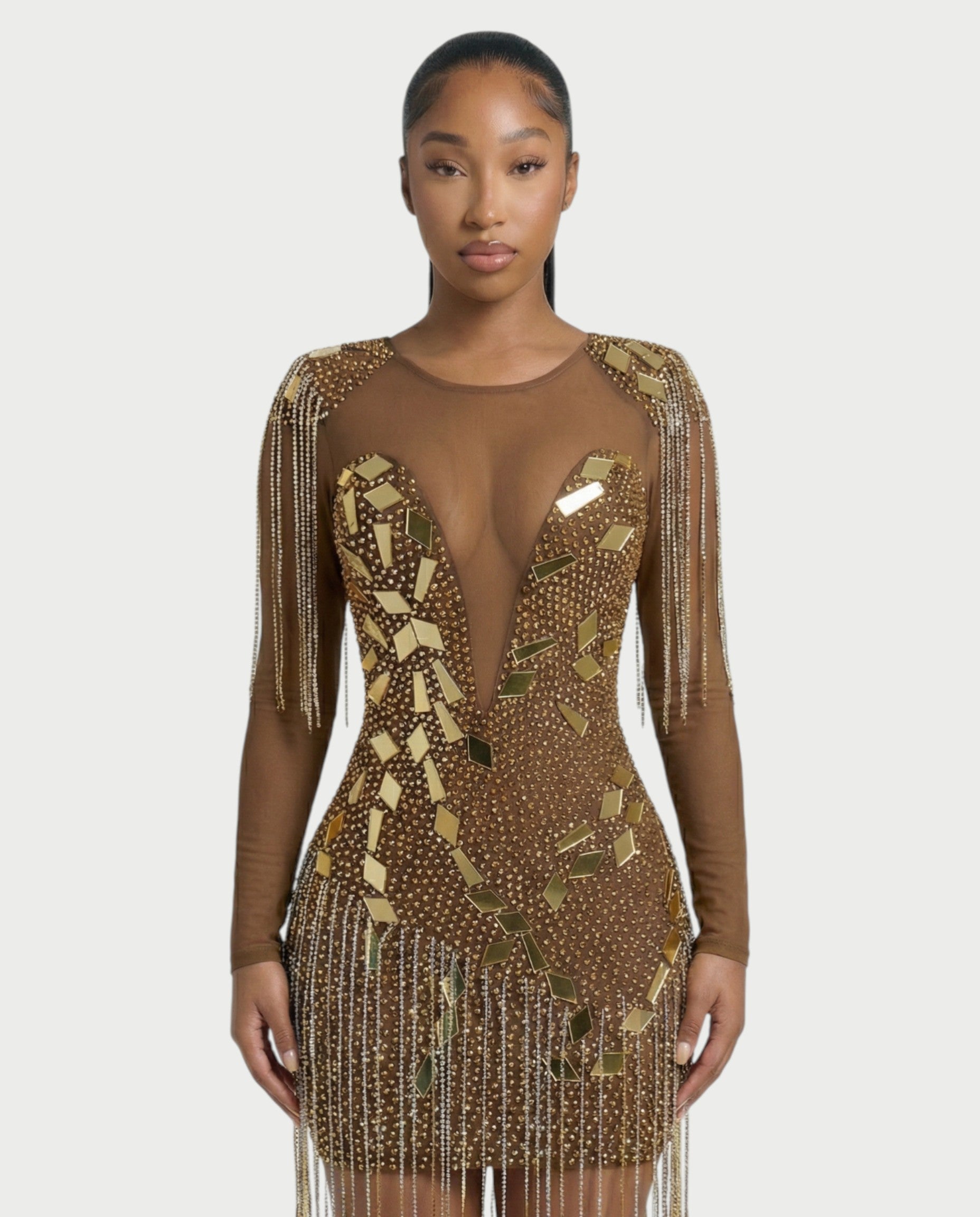TALLIE Mirror Mosaic Mini Dress