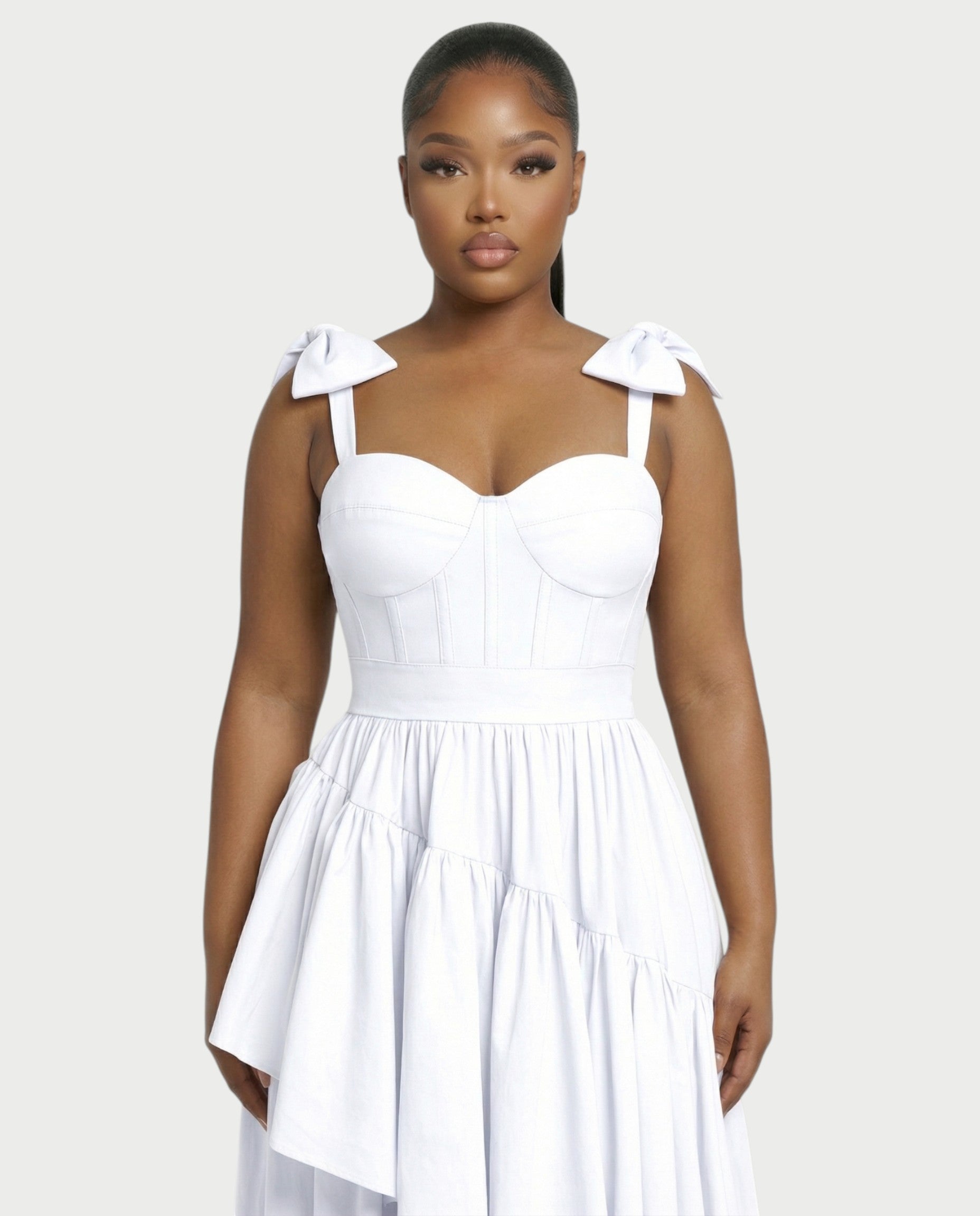 NARIMA Bow Ruffle Maxi Dress