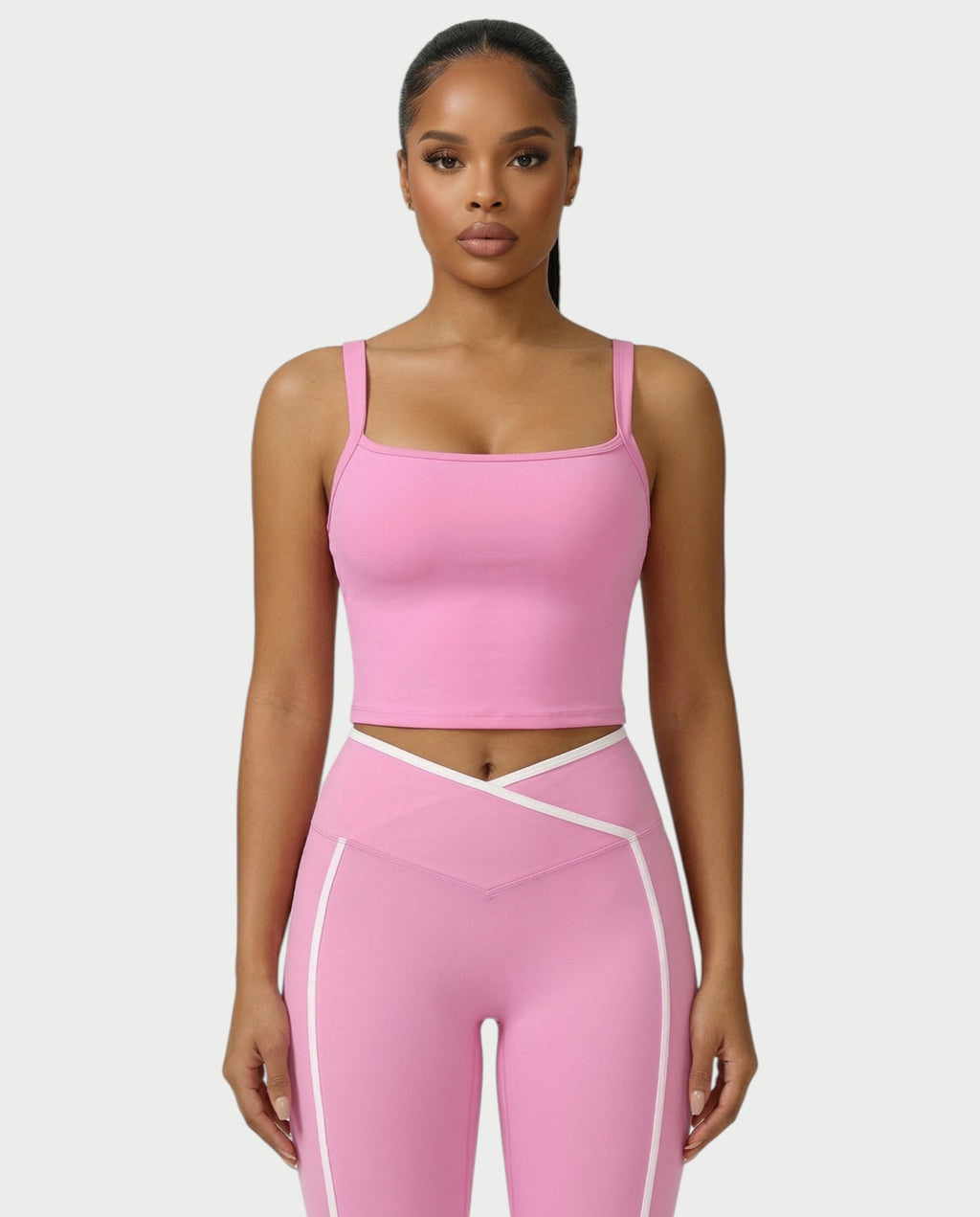 JINYA Padded Square-Neck Active Crop Top