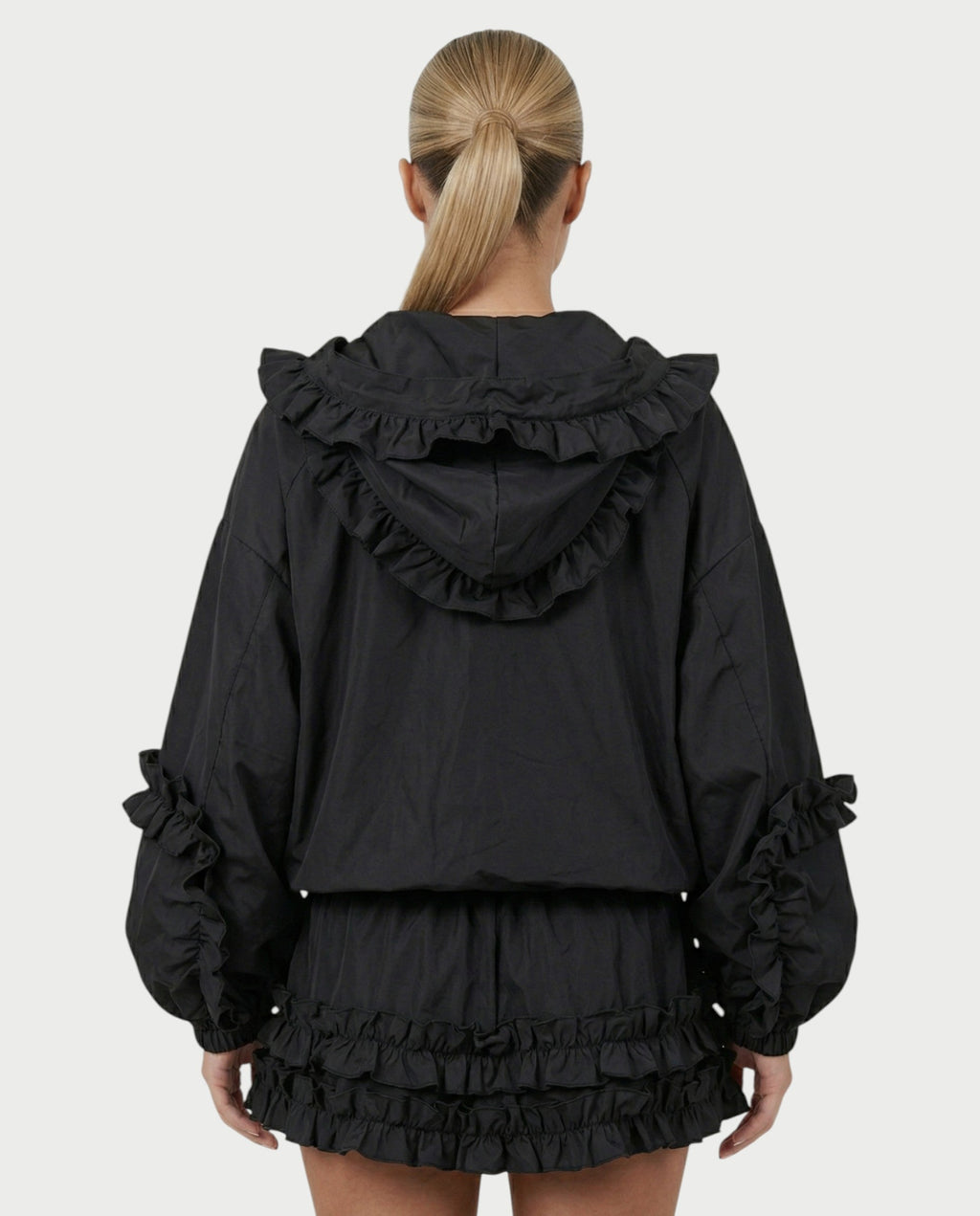 FINA Ruffle-Trim Hooded Jacket & Mini Skort Set