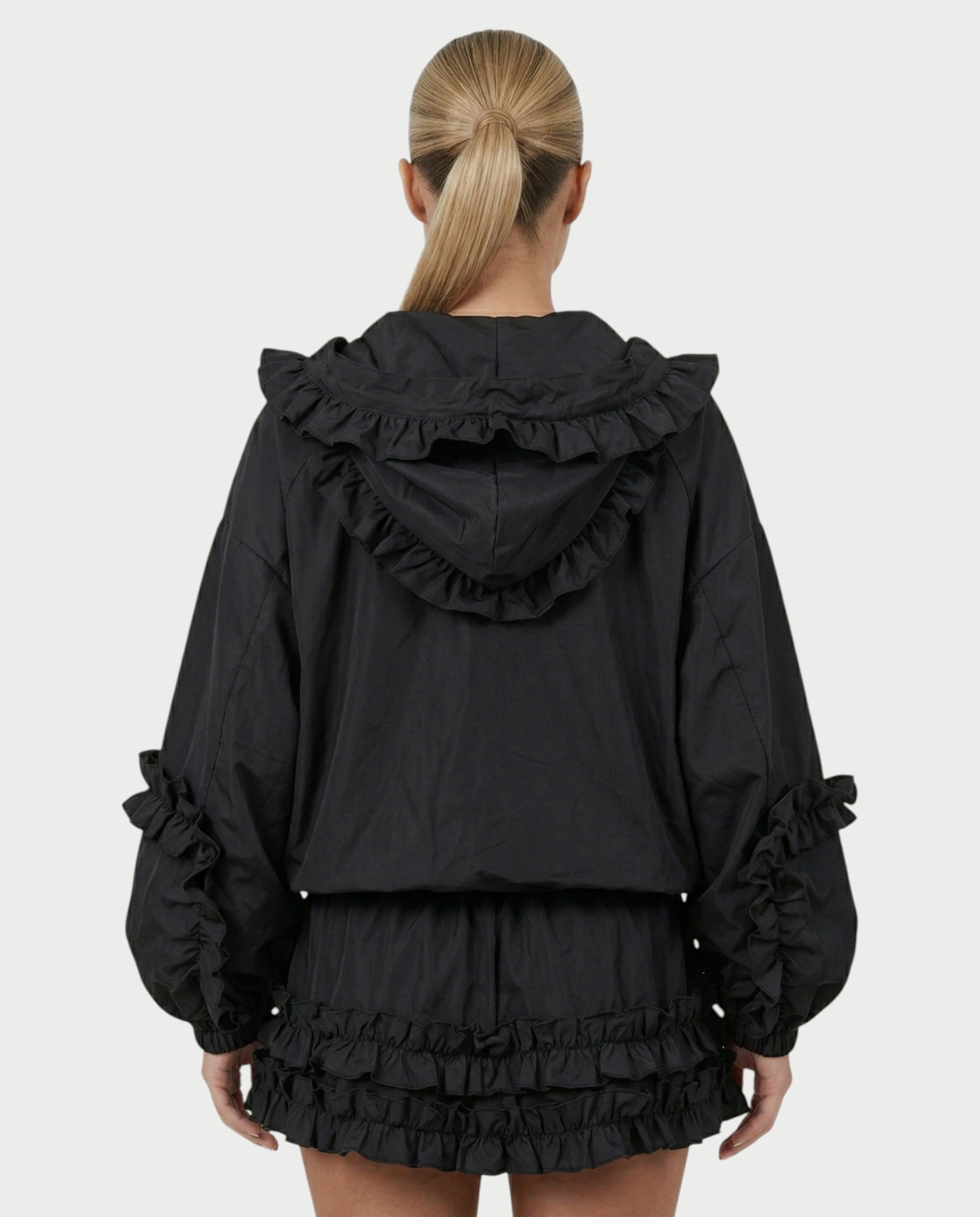 FINA Ruffle-Trim Hooded Jacket & Mini Skort Set