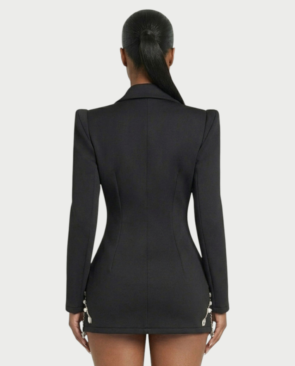FIOR Pearl & Crystal Blazer Mini Dress