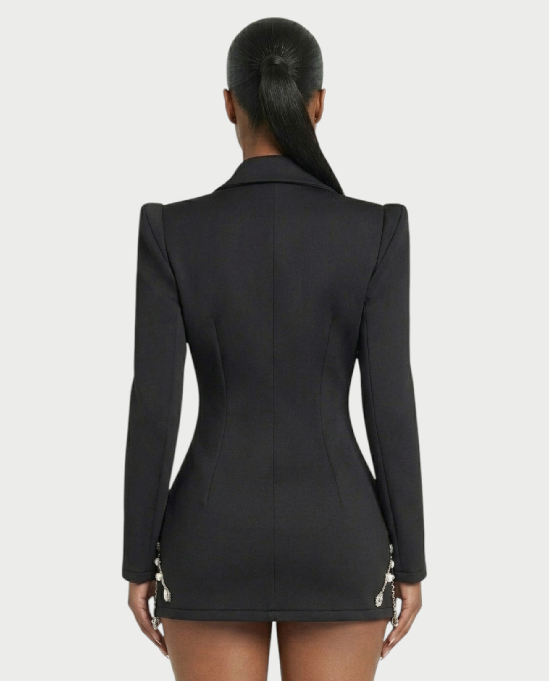 FIOR Pearl & Crystal Blazer Mini Dress