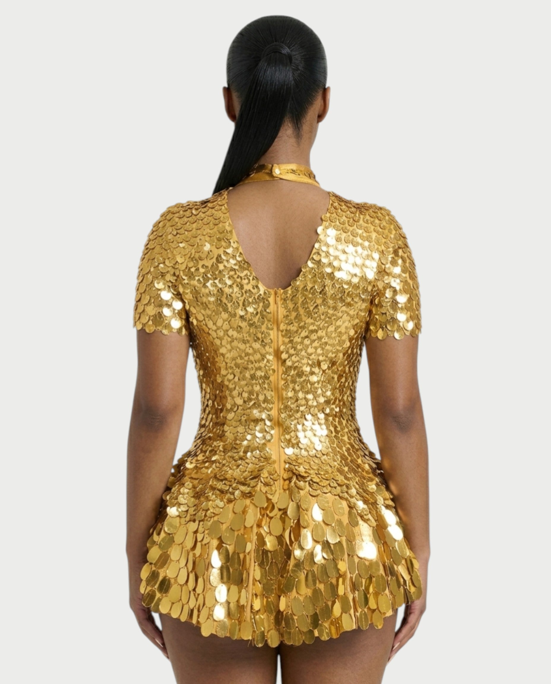 KAIRIE Sequin Scallop Mini Dress
