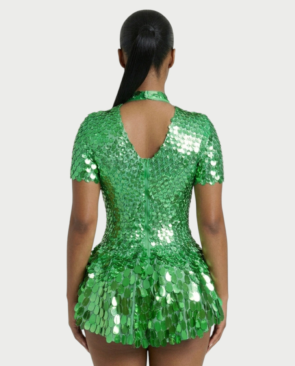 KAIRIE Sequin Scallop Mini Dress