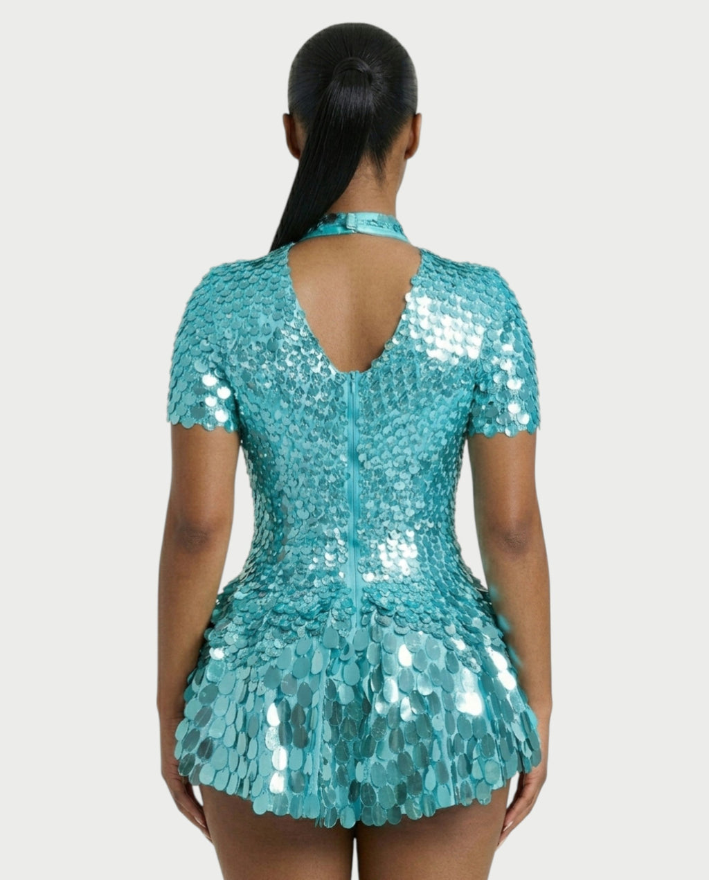 KAIRIE Sequin Scallop Mini Dress
