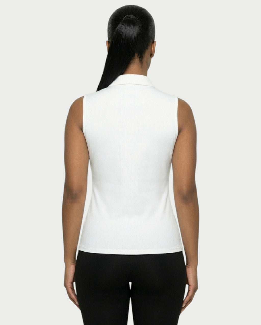 VELENA Lace-Up Zip-Front Vest Top
