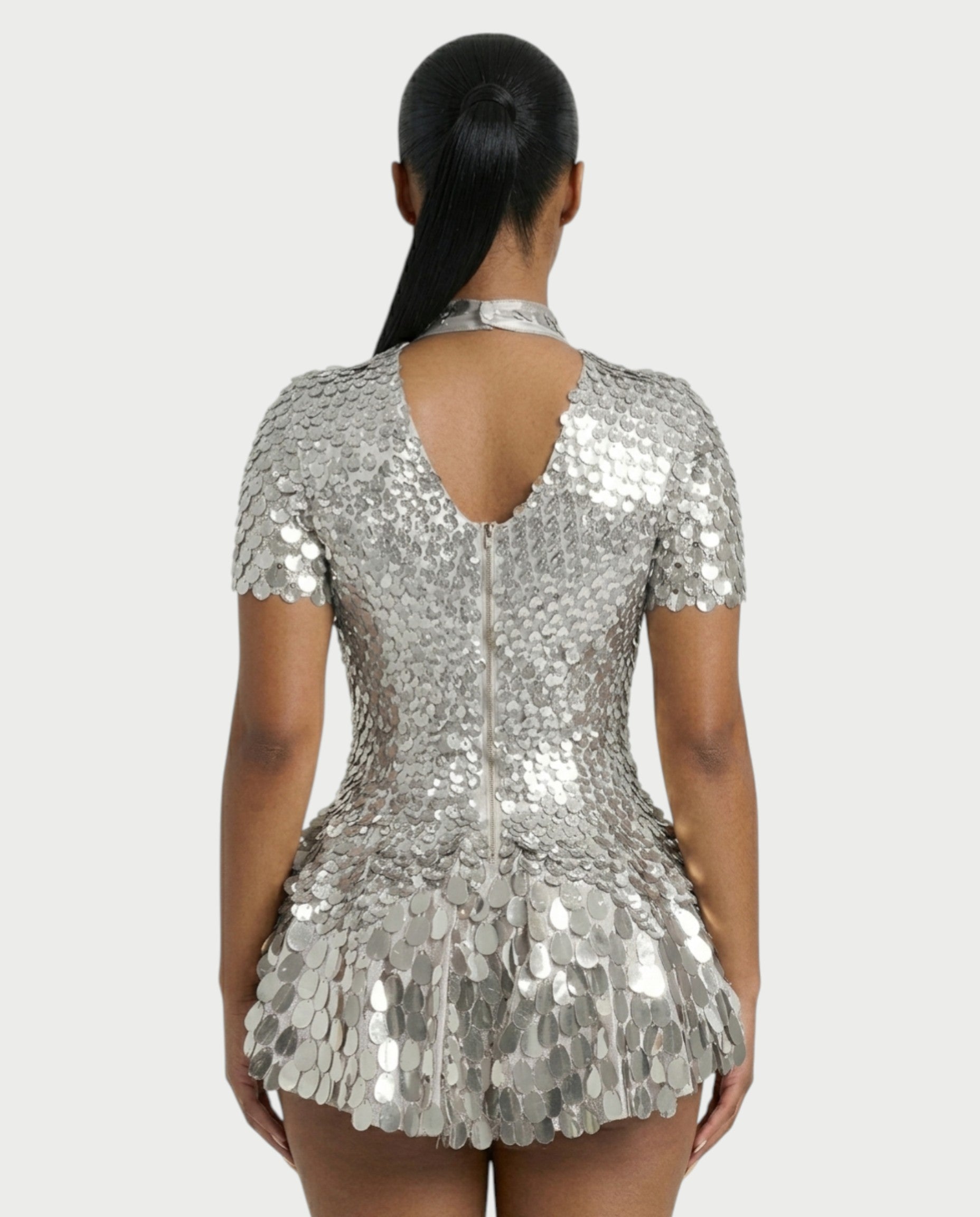 KAIRIE Sequin Scallop Mini Dress