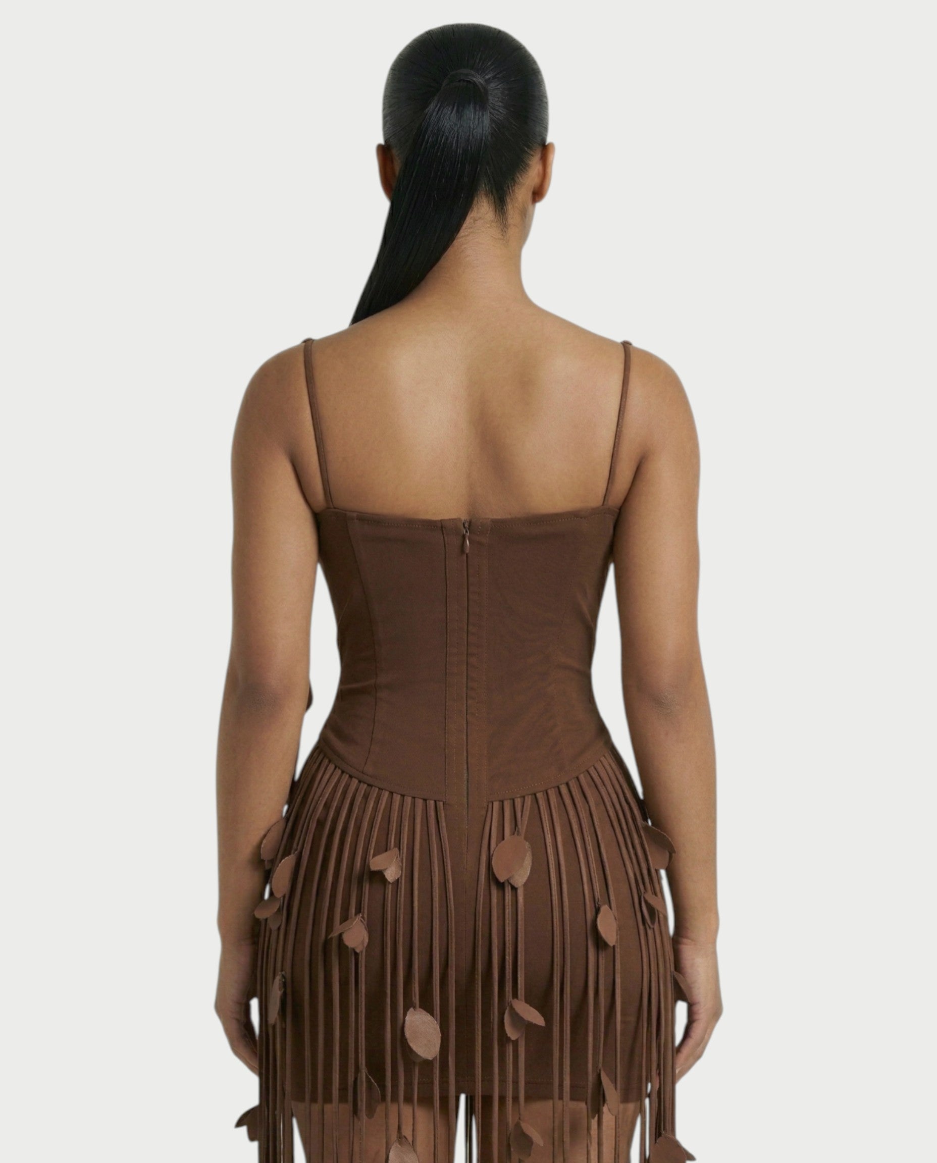 AYONA Camisole Top & High-waisted Tassel Skirt Set