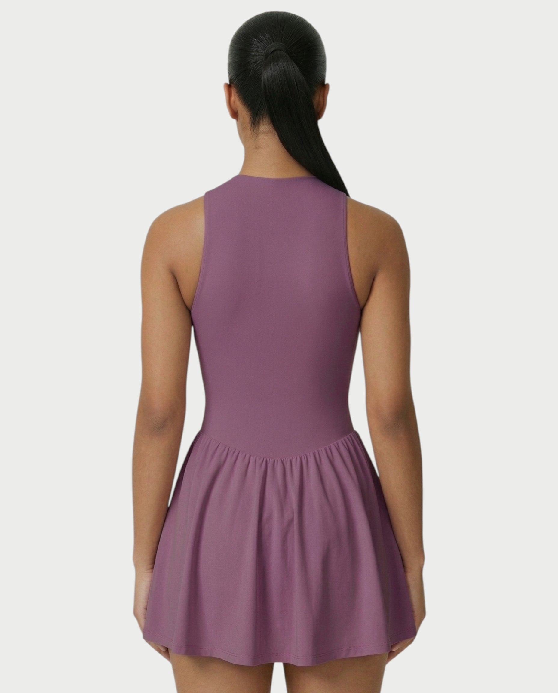 CAPRICE Zip-Front Sport Flared Tennis Skirt Mini Dress