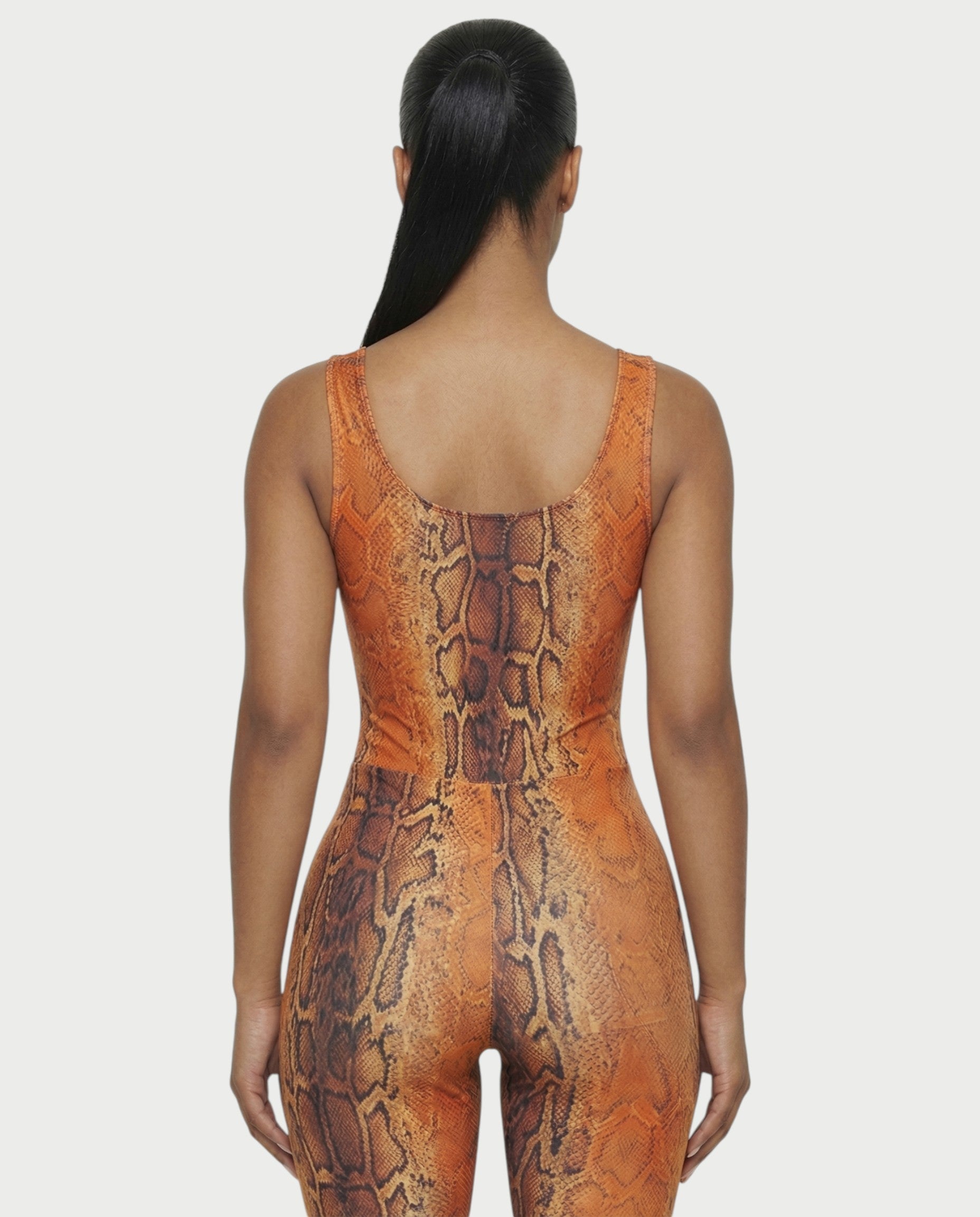 ANNELA Snake Print Bodysuit & Pants Set