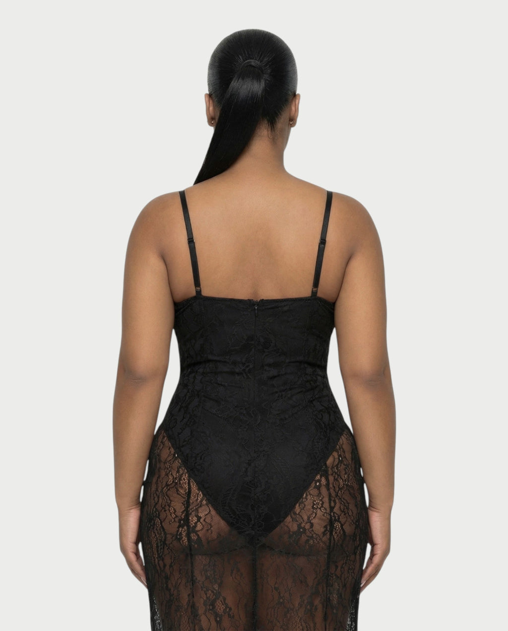 ZENRA Sheer Lace Maxi Dress