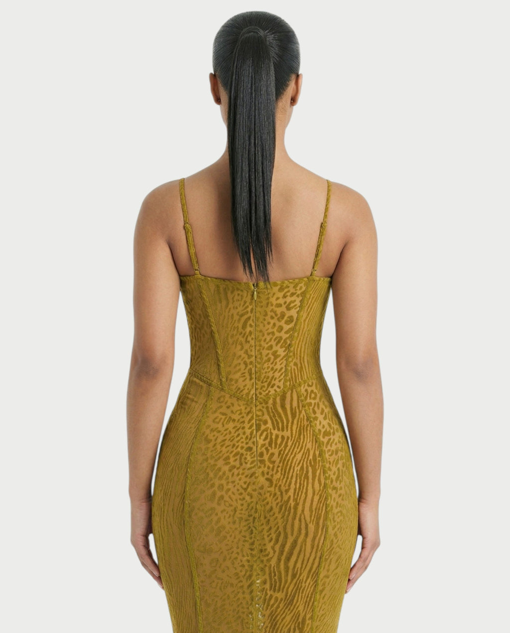 CECIL Corset Leopard Mesh Mermaid Maxi Dress