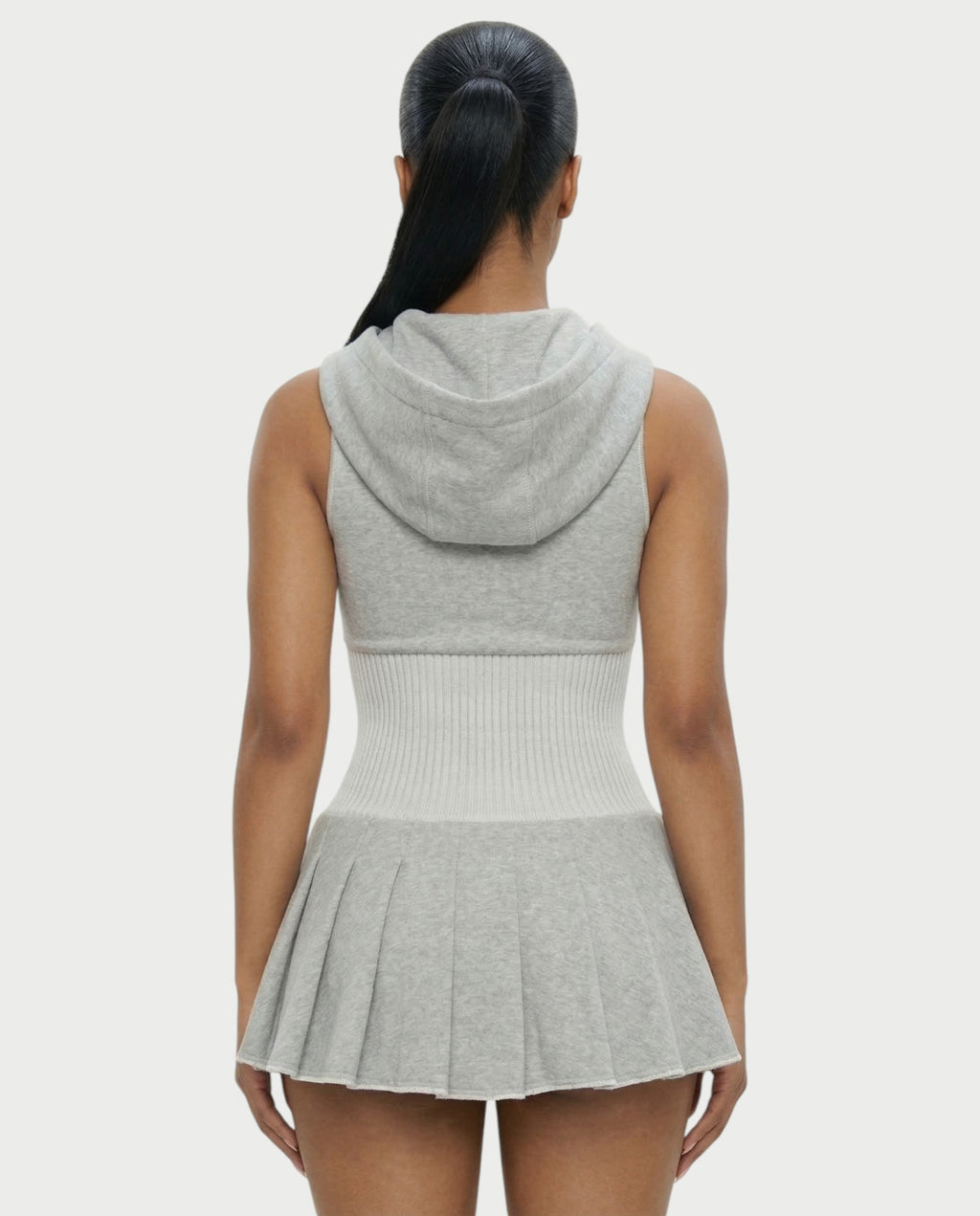 KARYS Zip-Front Hooded Mini Dress