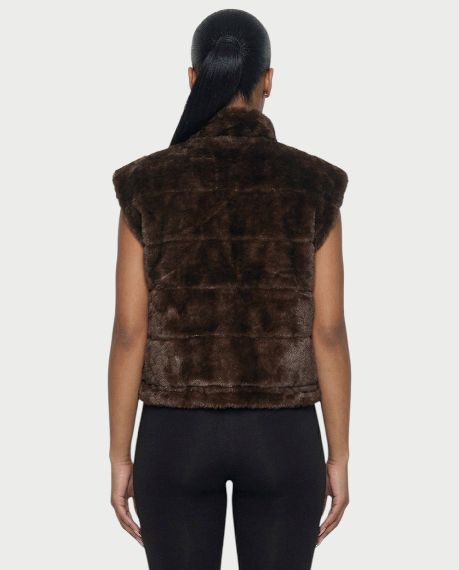 SONEYA Reversible Faux-Fur Puffer Vest