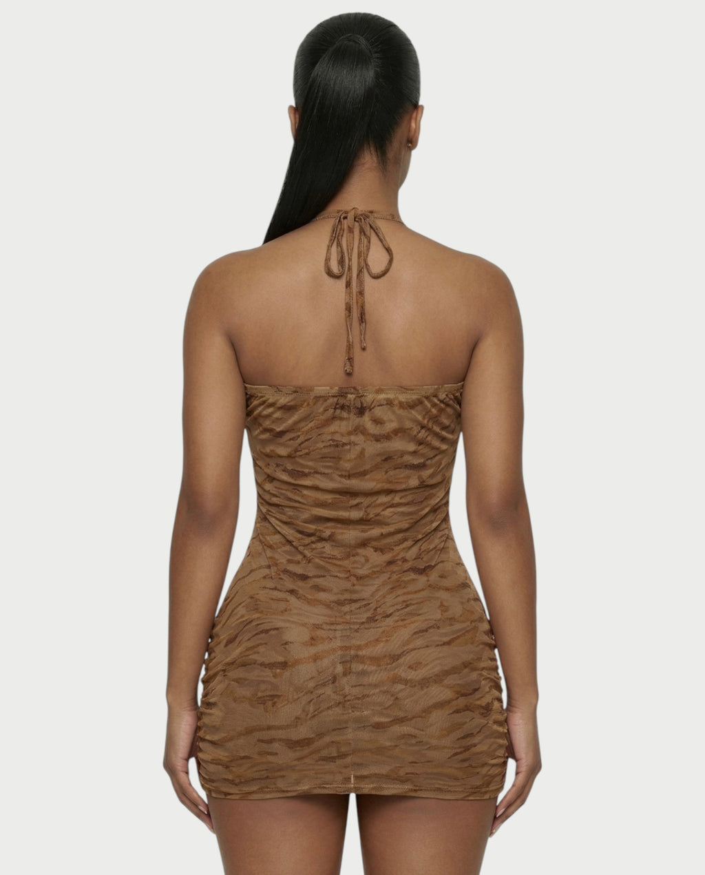 VIVIA Halter Ring Bodycon Mini Dress