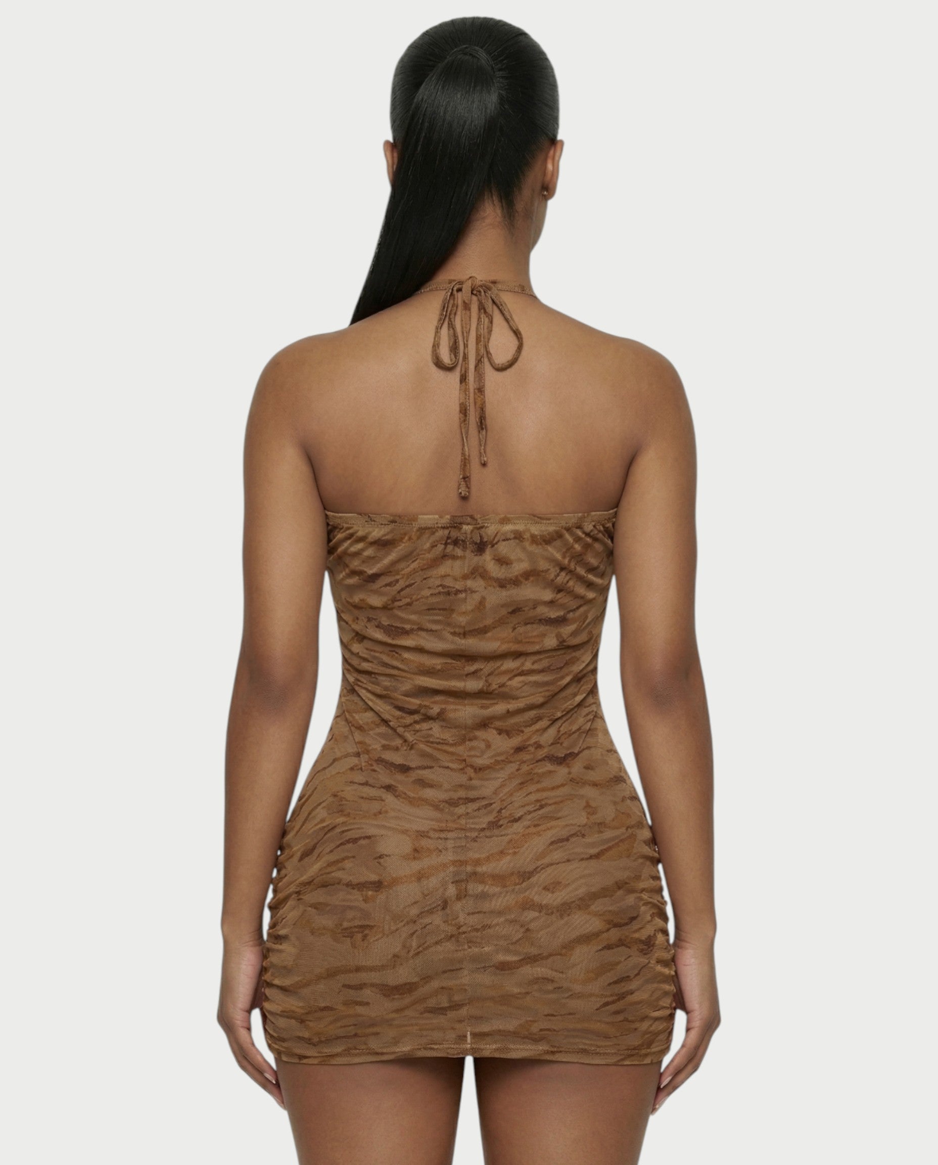 VIVIA Halter Ring Bodycon Mini Dress