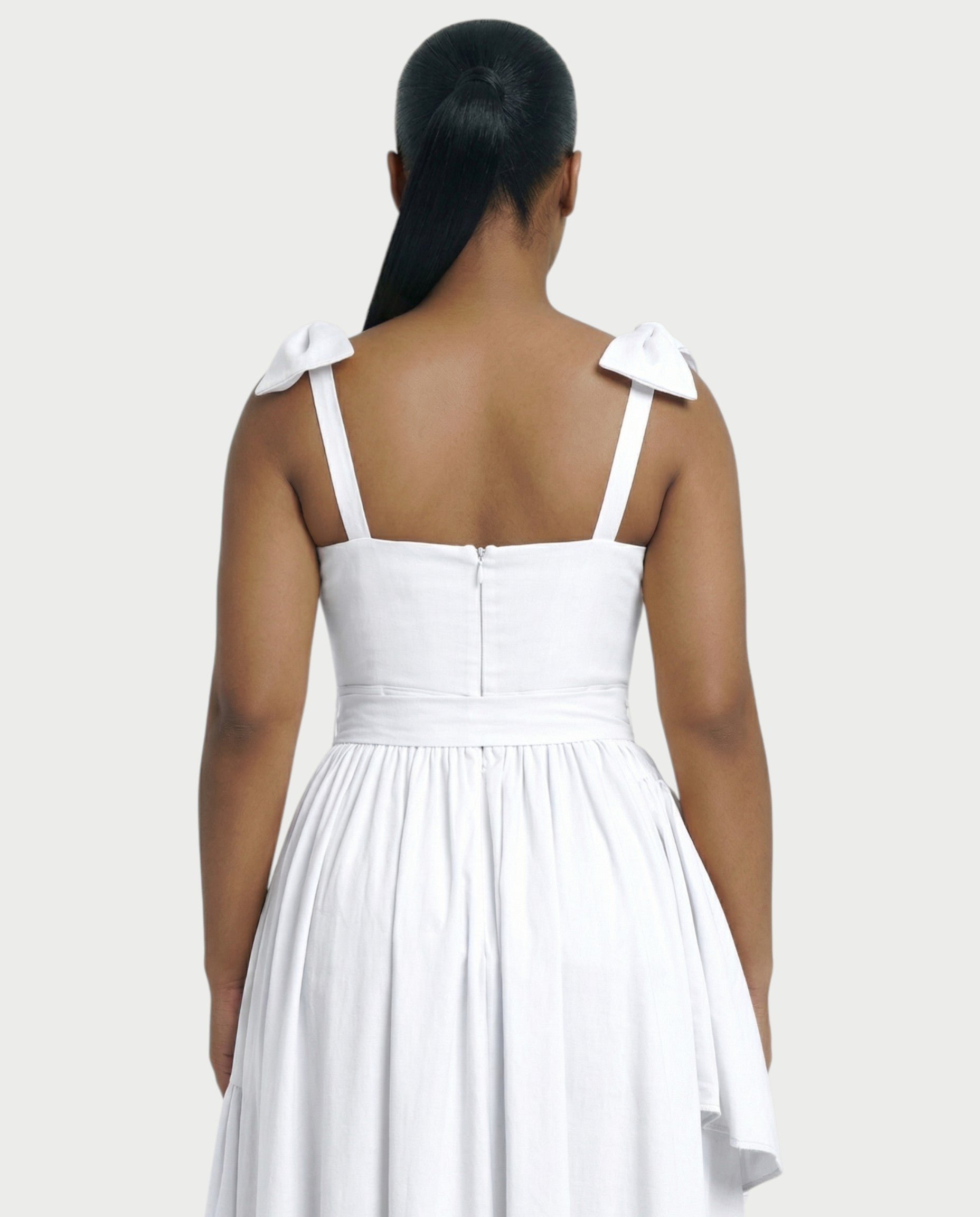 NARIMA Bow Ruffle Maxi Dress