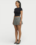 ANARA High-Waist Belted Pleated Mini Skirt