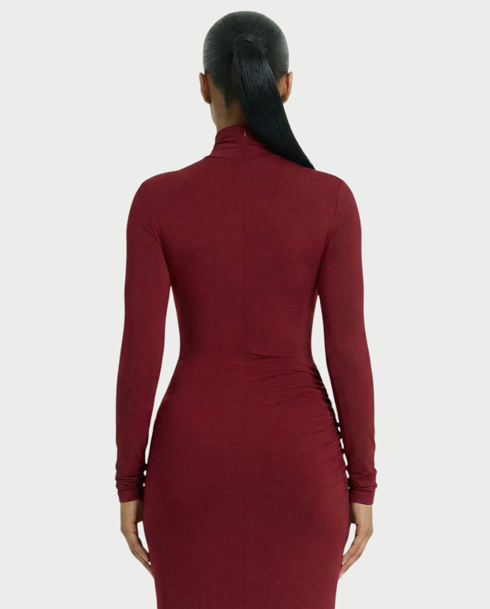 SERAYA Turtleneck Long-Sleeve Maxi Dress