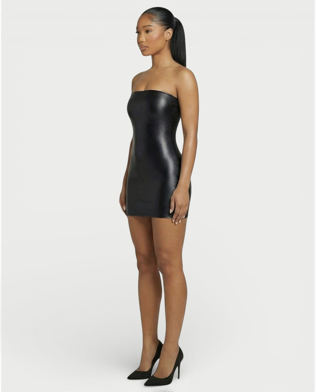 EVELORE Satin Tube Bodycon Mini Dress