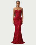LIVARA Embroidered Floral Corset Maxi Dress