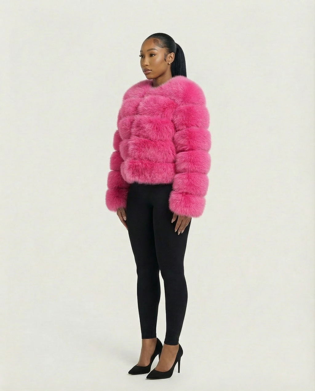 BEATRICE Faux Fur Bubble Jacket