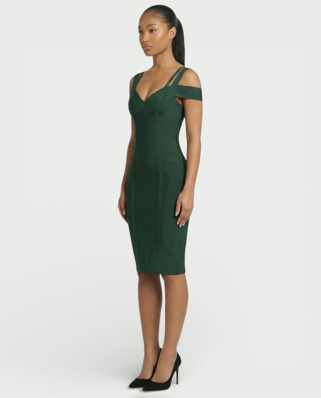 ALENIA Off-Shoulder Bandage Midi Dress