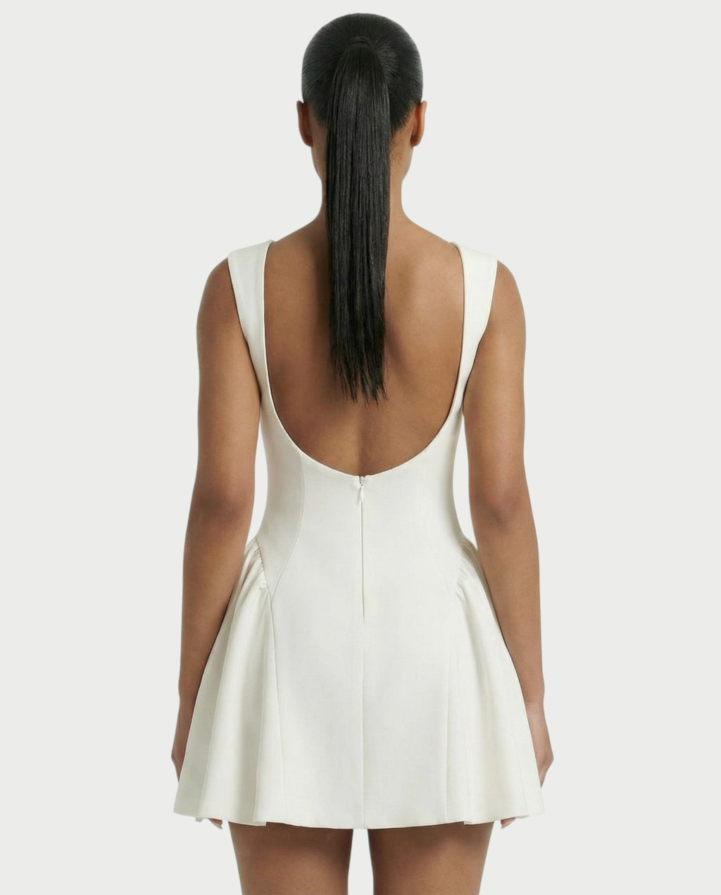 AERYN Open-Back Pleated Mini Dress