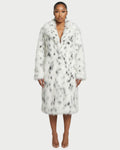 ARELYA Dalmatian Print Faux-Fur Midi Coat